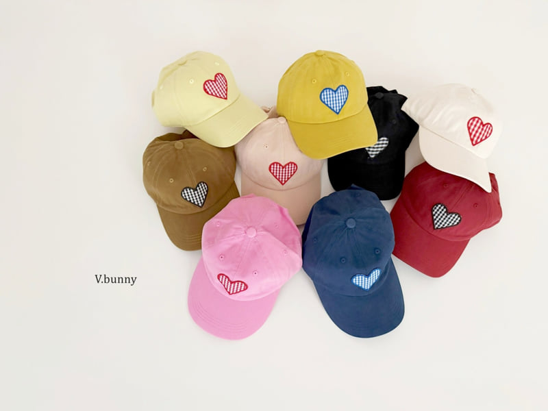 V Bunny - Korean Children Fashion - #childrensboutique - Check Heart Cap - 4