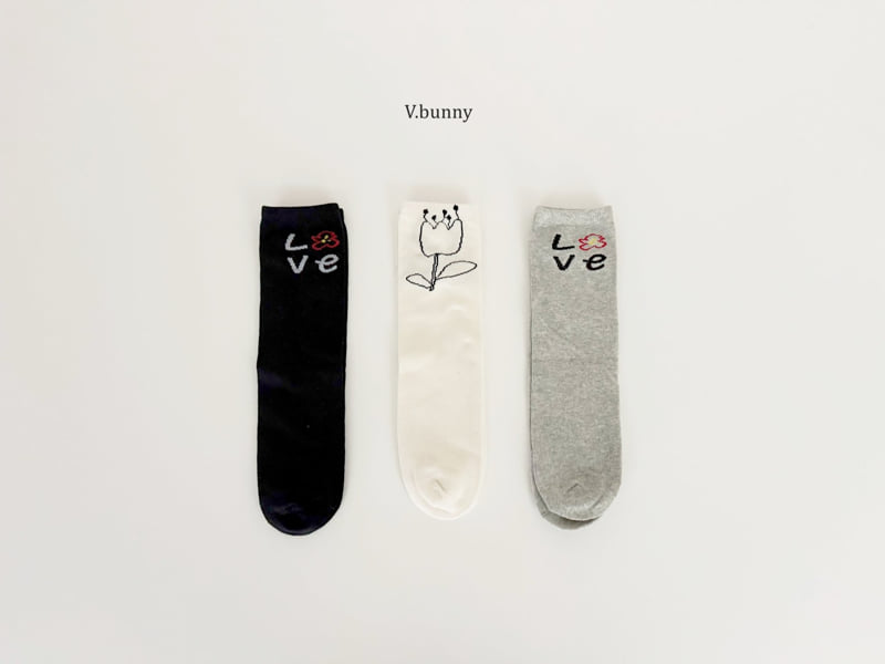 V Bunny - Korean Children Fashion - #designkidswear - Love Tulip Socks Set