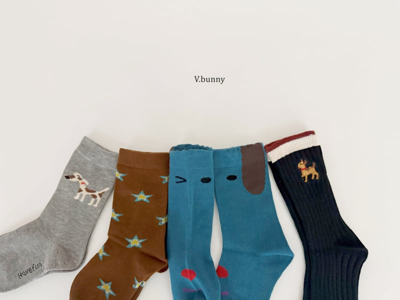 V Bunny - Korean Children Fashion - #designkidswear - Star Dog Socks Set - 3