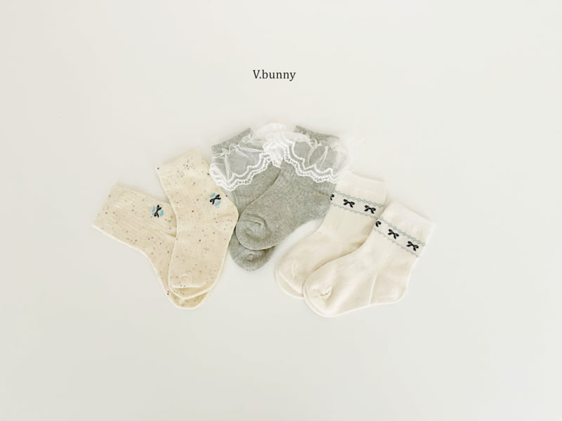 V Bunny - Korean Children Fashion - #designkidswear - Cookies and Cream Socks Set - 3