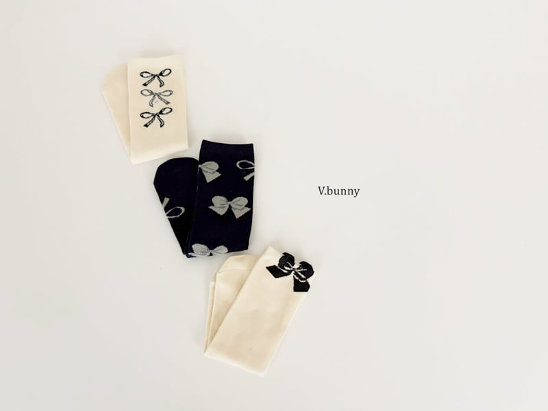 V Bunny - Korean Children Fashion - #discoveringself - Art Ribbon Socks Set - 5