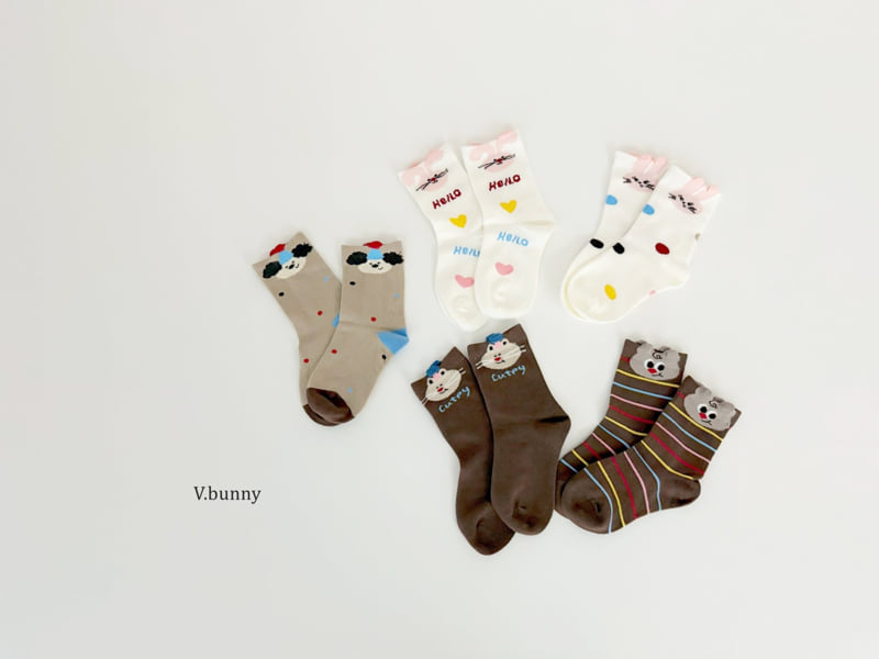 V Bunny - Korean Children Fashion - #discoveringself - Q-Pie Socks Set - 10