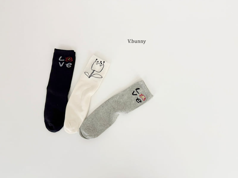 V Bunny - Korean Children Fashion - #discoveringself - Love Tulip Socks Set - 2