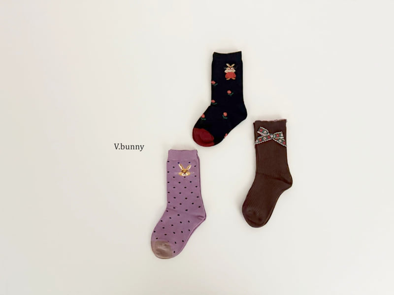 V Bunny - Korean Children Fashion - #discoveringself - Ribbon Socks Set - 2