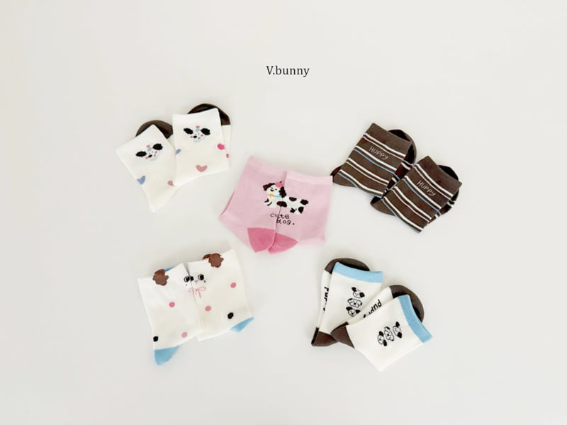 V Bunny - Korean Children Fashion - #discoveringself - Dot Dog Socks Set - 10