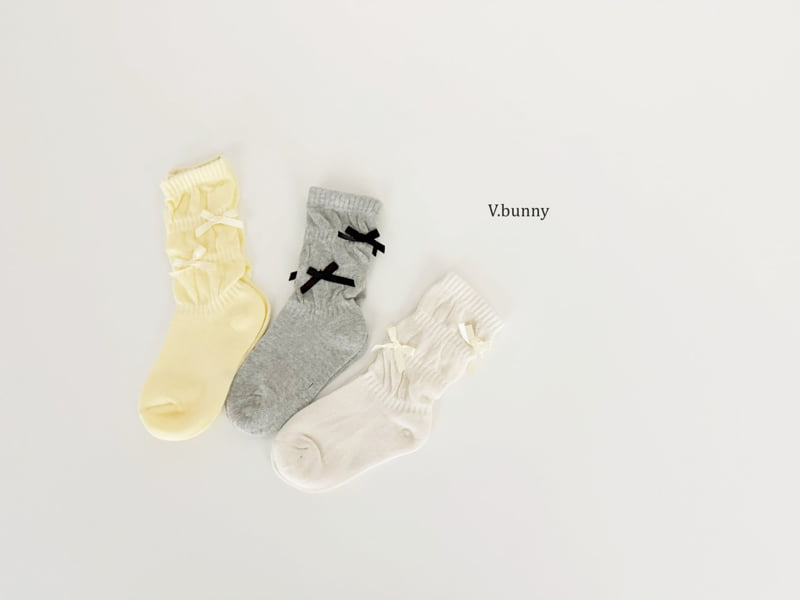 V Bunny - Korean Children Fashion - #fashionkids - Shirring Socks Set - 10
