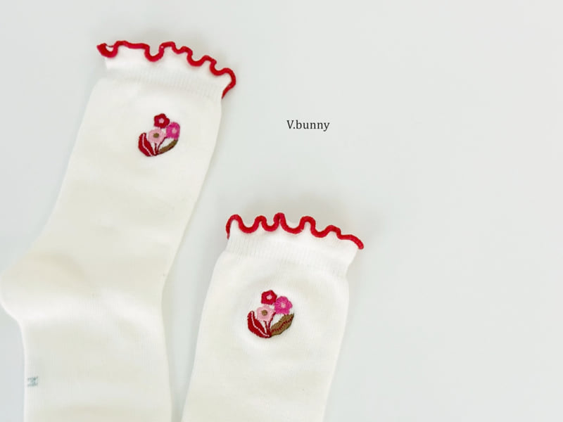 V Bunny - Korean Children Fashion - #fashionkids - Red Ribbon Socks Set - 9