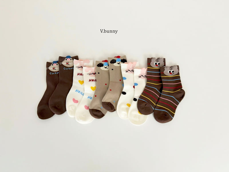 V Bunny - Korean Children Fashion - #fashionkids - Q-Pie Socks Set - 11
