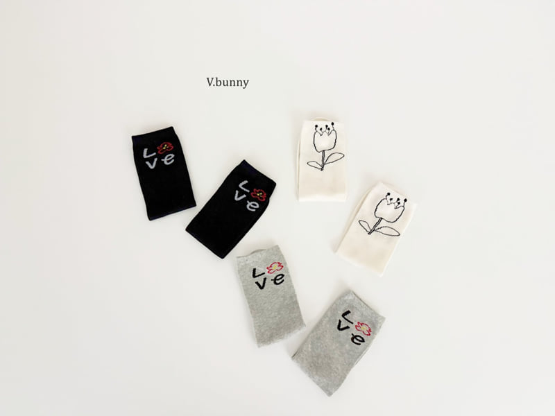 V Bunny - Korean Children Fashion - #fashionkids - Love Tulip Socks Set - 3