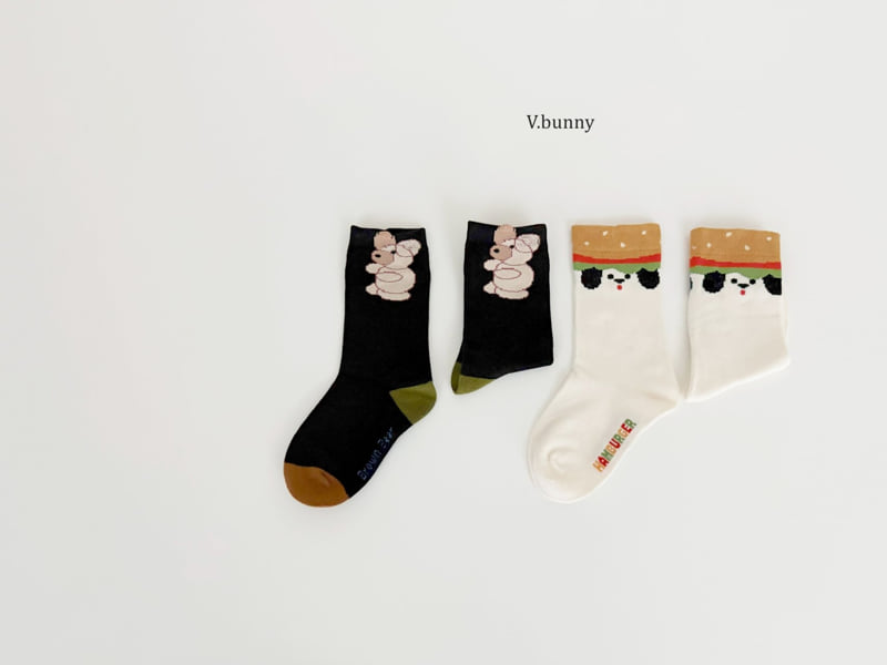 V Bunny - Korean Children Fashion - #fashionkids - Brown Bear Socks Set - 8