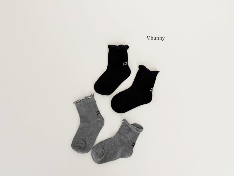 V Bunny - Korean Children Fashion - #fashionkids - Plain Frill Socks Set - 9