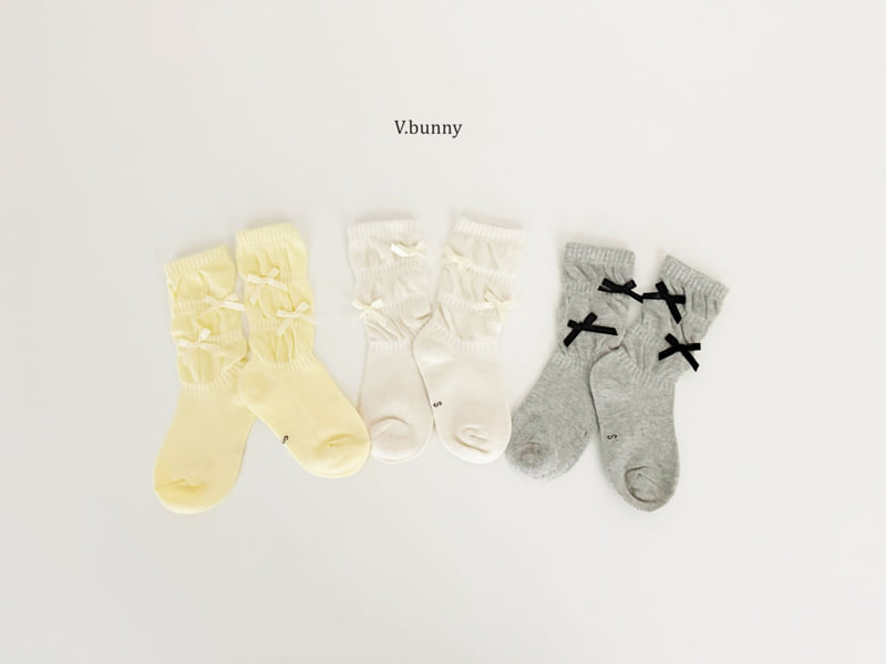 V Bunny - Korean Children Fashion - #kidsshorts - Shirring Socks Set - 11