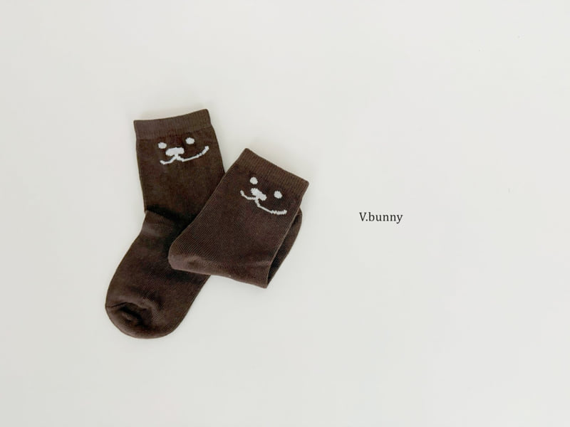 V Bunny - Korean Children Fashion - #kidsshorts - Smiley Bear Socks Set - 8