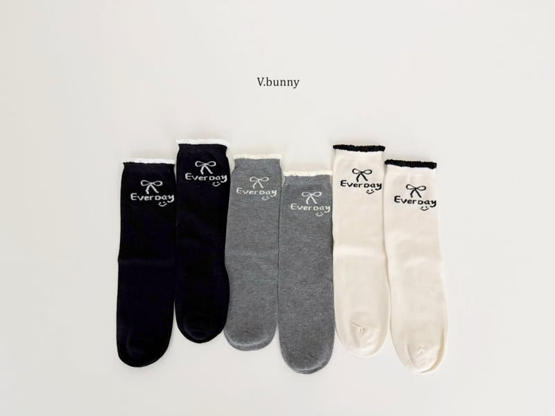 V Bunny - Korean Children Fashion - #fashionkids - Everyday Socks Set - 4