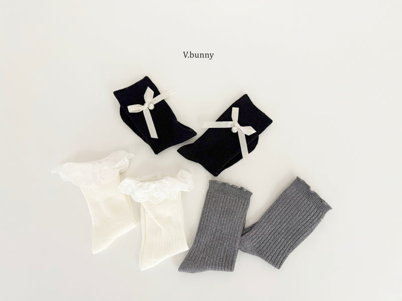 V Bunny - Korean Children Fashion - #kidsshorts - Ripple Socks Set - 2