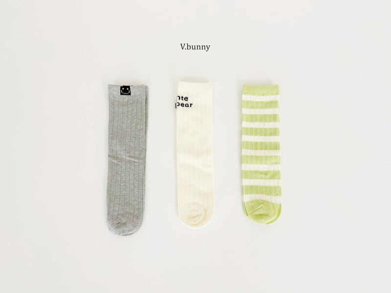 V Bunny - Korean Children Fashion - #kidsshorts - Long Green Socks Set