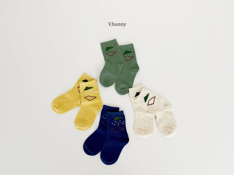 V Bunny - Korean Children Fashion - #kidsshorts - Shape Socks Set - 8