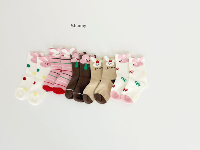 V Bunny - Korean Children Fashion - #kidsshorts - Bunnies Socks Set - 11