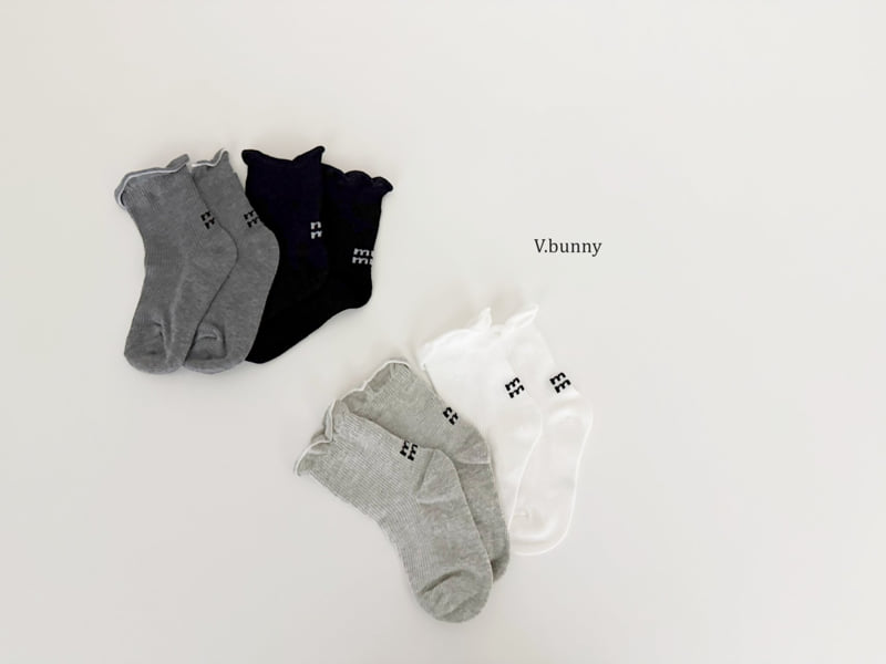 V Bunny - Korean Children Fashion - #kidsshorts - Plain Frill Socks Set - 10