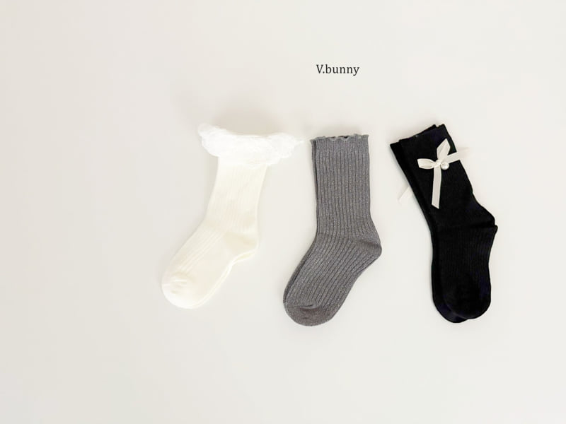 V Bunny - Korean Children Fashion - #kidsstore - Ripple Socks Set - 3