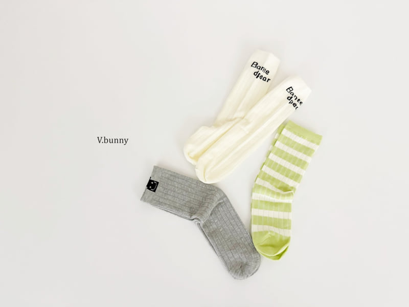 V Bunny - Korean Children Fashion - #kidsstore - Long Green Socks Set - 2