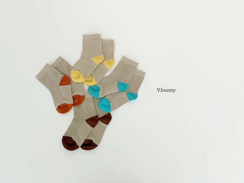 V Bunny - Korean Children Fashion - #kidsstore - Brown Socks Set - 10
