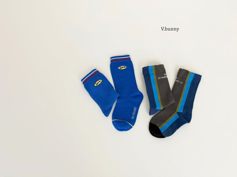 V Bunny - Korean Children Fashion - #kidsstore - Baseball Dog Socks Set - 7
