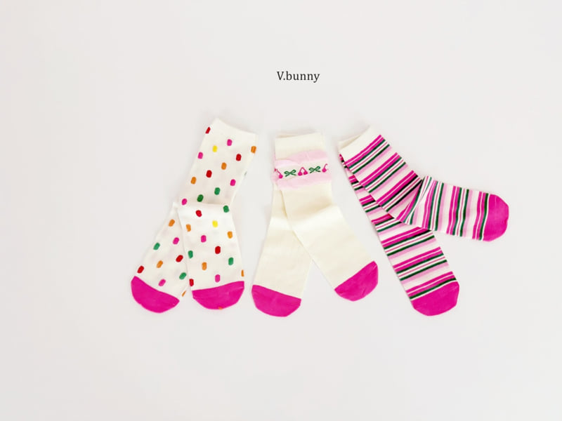 V Bunny - Korean Children Fashion - #kidsstore - Colorful Socks Set - 2