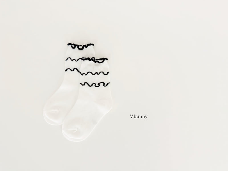 V Bunny - Korean Children Fashion - #kidsstore - Wave Ribbon Socks Set - 5