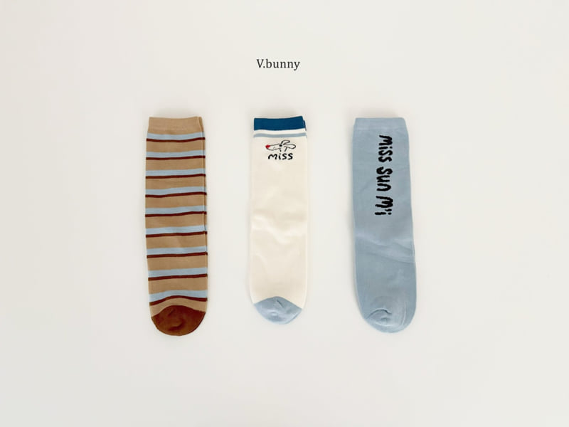 V Bunny - Korean Children Fashion - #kidsstore - Miss Miss Socks Set