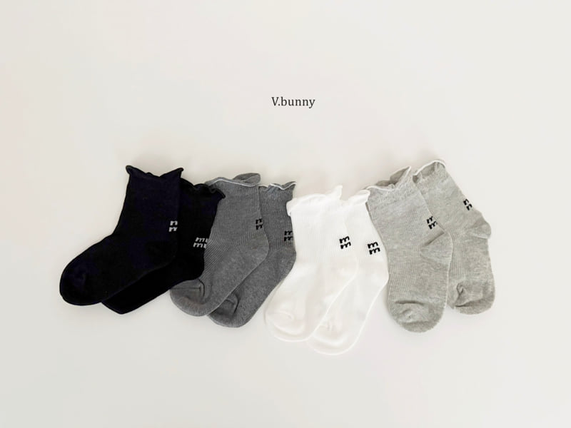 V Bunny - Korean Children Fashion - #kidsstore - Plain Frill Socks Set - 11