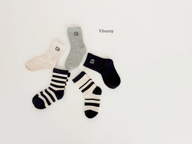 V Bunny - Korean Children Fashion - #kidsstore - Big Big Socks Set - 3