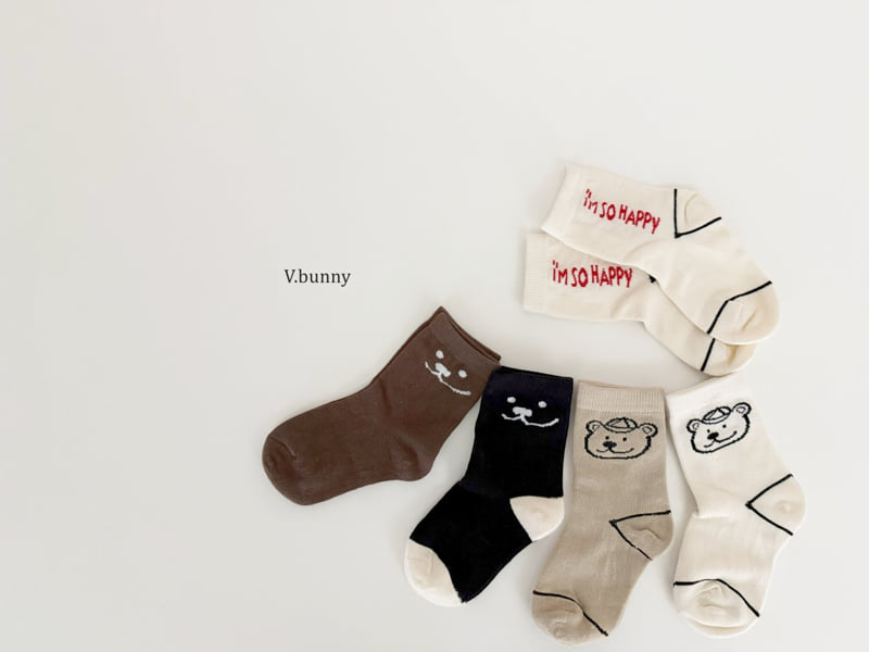 V Bunny - Korean Children Fashion - #kidzfashiontrend - Smiley Bear Socks Set - 10