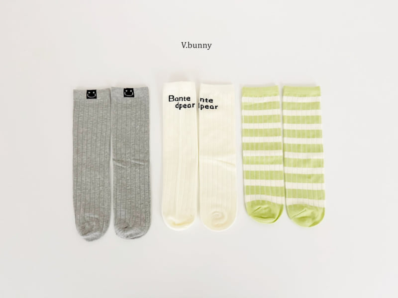 V Bunny - Korean Children Fashion - #kidzfashiontrend - Long Green Socks Set - 3