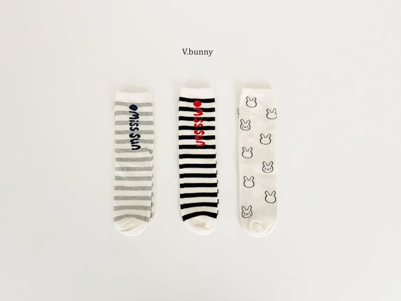 V Bunny - Korean Children Fashion - #kidzfashiontrend - Miseon Socks Set