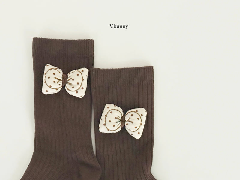 V Bunny - Korean Children Fashion - #kidzfashiontrend - Embossed Ribbon Socks Set - 5