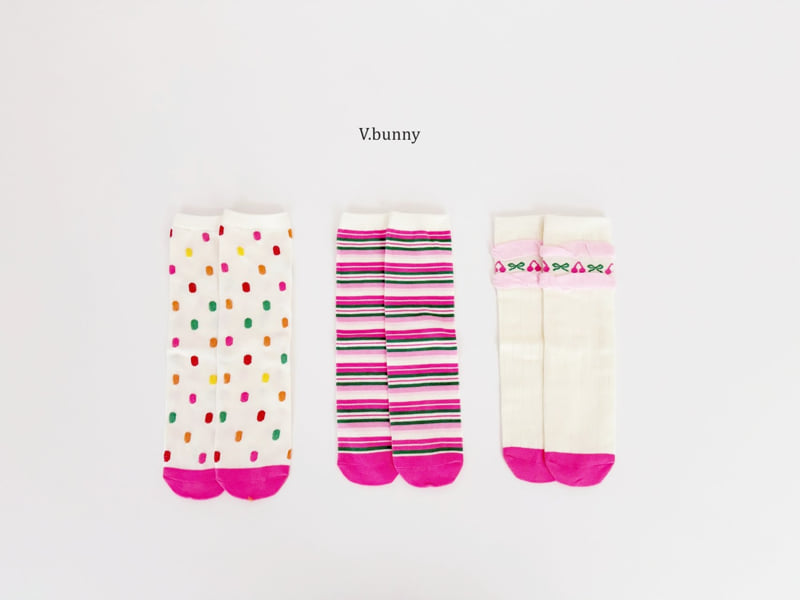 V Bunny - Korean Children Fashion - #kidzfashiontrend - Colorful Socks Set - 3