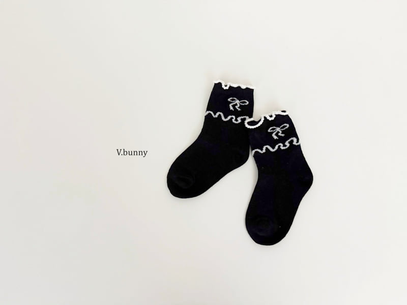 V Bunny - Korean Children Fashion - #kidzfashiontrend - Wave Ribbon Socks Set - 6