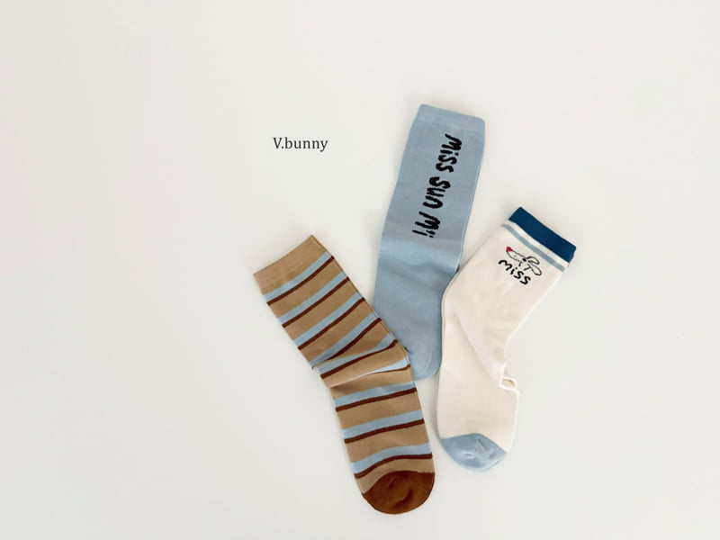 V Bunny - Korean Children Fashion - #kidzfashiontrend - Miss Miss Socks Set - 2