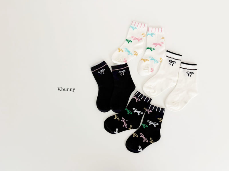 V Bunny - Korean Children Fashion - #kidzfashiontrend - Curly Socks Set - 11