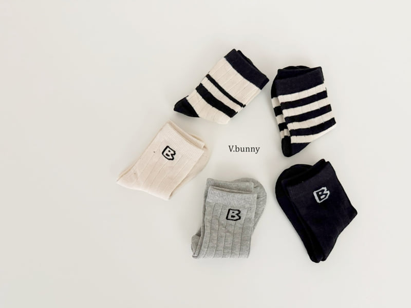 V Bunny - Korean Children Fashion - #kidsstore - Big Big Socks Set - 4