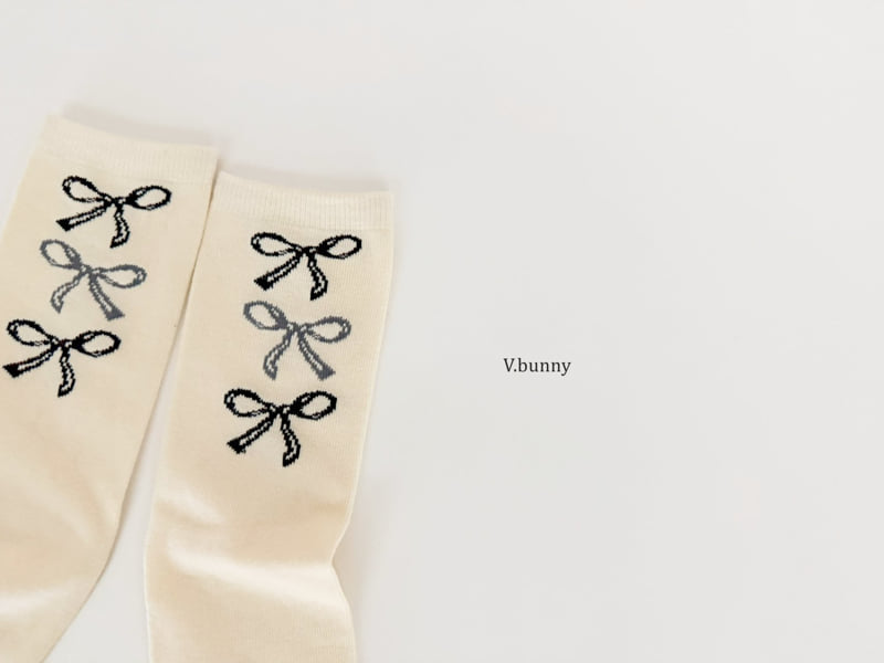 V Bunny - Korean Children Fashion - #littlefashionista - Art Ribbon Socks Set - 11