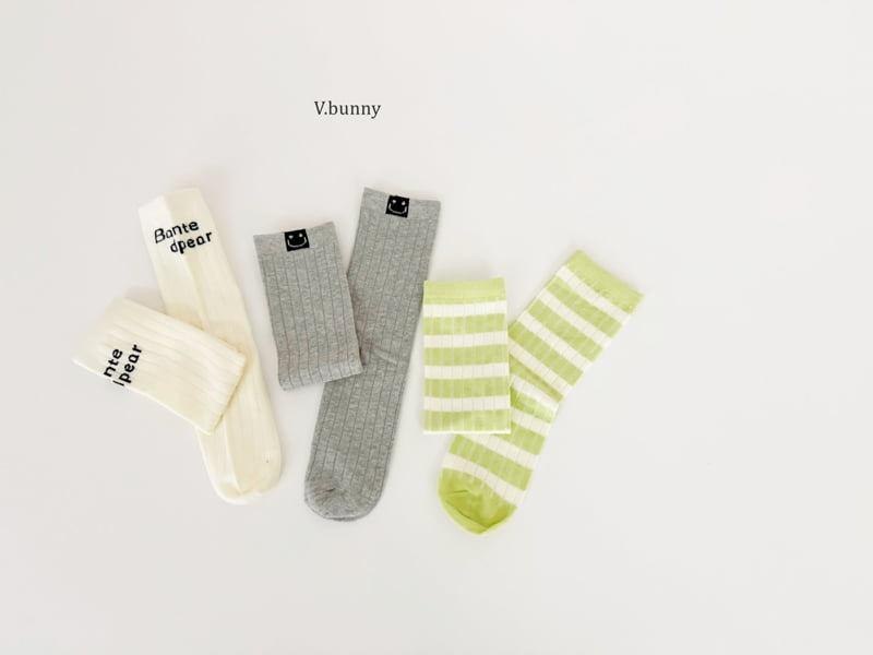 V Bunny - Korean Children Fashion - #littlefashionista - Long Green Socks Set - 5