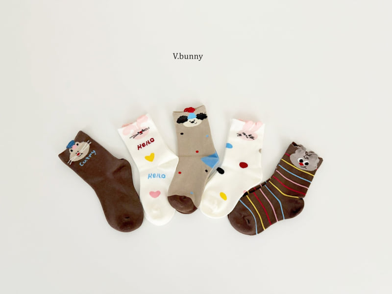 V Bunny - Korean Children Fashion - #littlefashionista - Q-Pie Socks Set - 2