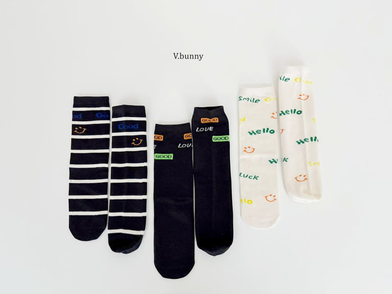 V Bunny - Korean Children Fashion - #littlefashionista - Hello Love Socks Set - 3
