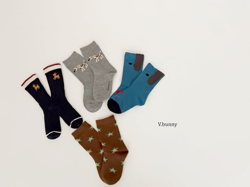 V Bunny - Korean Children Fashion - #littlefashionista - Star Dog Socks Set - 10