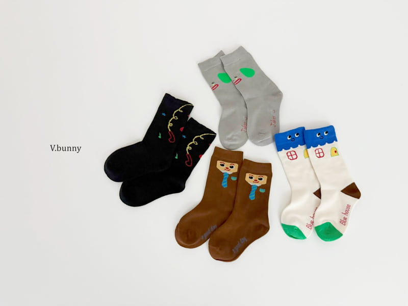 V Bunny - Korean Children Fashion - #littlefashionista - Bread Socks Set - 9