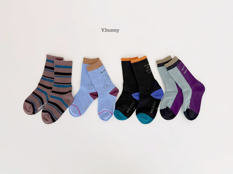 V Bunny - Korean Children Fashion - #littlefashionista - Dribble Socks Set - 7