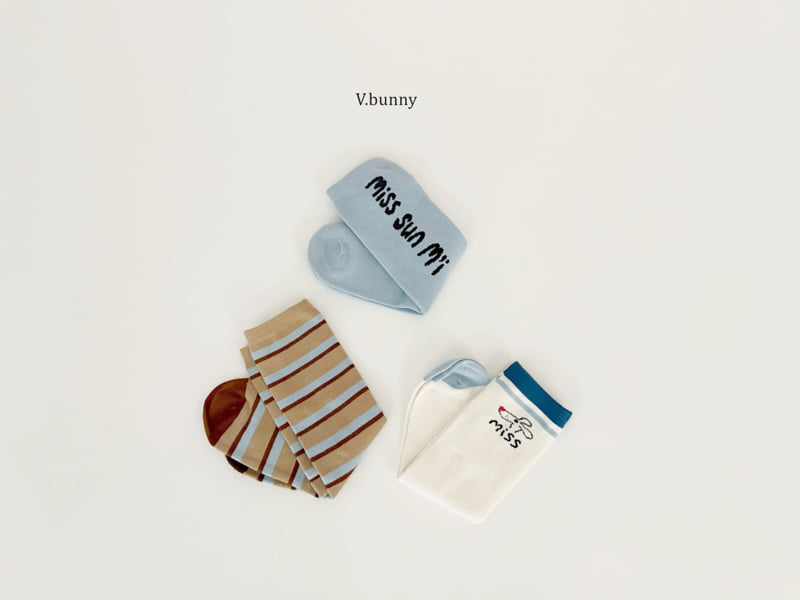 V Bunny - Korean Children Fashion - #Kfashion4kids - Miss Miss Socks Set - 4