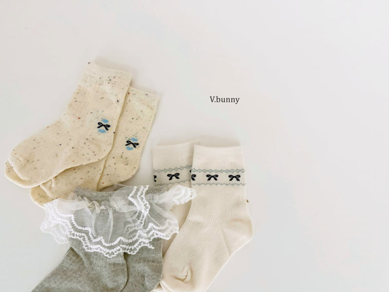V Bunny - Korean Children Fashion - #littlefashionista - Cookies and Cream Socks Set - 10